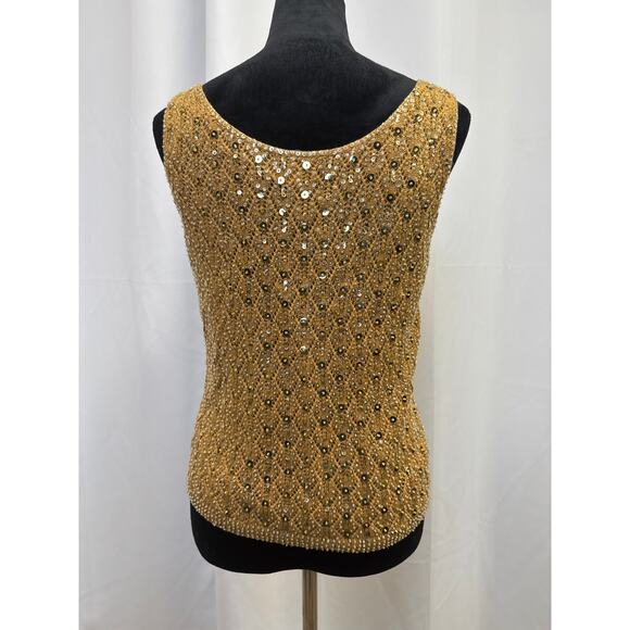 Vintage 1960s gold sequin top 100% wool 
Ptp: 17 - Picture 2 of 3